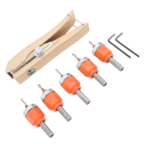 YDuupxe 6-teiliges Senker-Bohrer-Set, Konischer Bohrer, Einstellbar, 40CrV-Stahl, HSS, für Holz, Kunststoff, Weiches Metall YDuupxe 6-teiliges Senker-Bohrer-Set, Konischer Bohrer, Einstellbar, 40CrV-Stahl, HSS, für Holz, Kunststoff, Weiches Metall von YDuupxe
