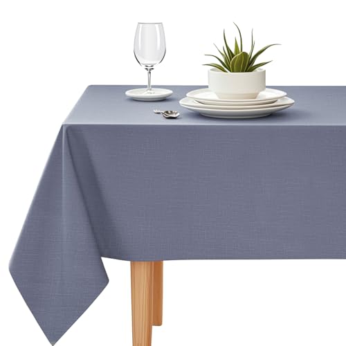 YEAHSEA Rechteck PVC Tischdecke, wasserdichte Tischdecke Schutz wischen saubere Tischdecke für Küche Party im Freien Indoor (Grau, 180 x 140 cm) von YEAHSEA