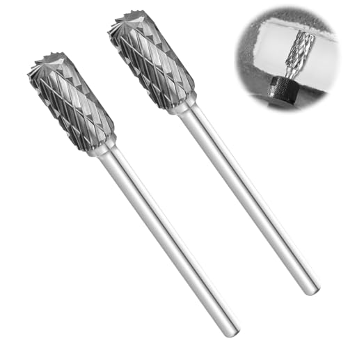 2 Stück Schneideisen-Bits für Dreharbeiten, Wolframkarbid-Bohrer, Feilen-Schnitzwerkzeuge, Hartmetall-Stahl, Doppelschnitt-Rotationsfräser-Set für Drehwerkzeug für Kunststoff, Holz, Metall, Schleifen 2 Stück Schneideisen-Bits für Dreharbeiten, Wolframkarbid-Bohrer, Feilen-Schnitzwerkzeuge, Hartmetall-Stahl, Doppelschnitt-Rotationsfräser-Set für Drehwerkzeug für Kunststoff, Holz, Metall, Schleifen von YEDJFFIYO