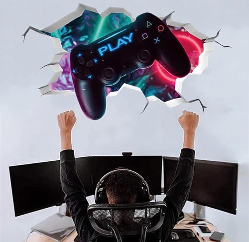 YEELIKE 3D Gamer Wandtattoo, Wandsticker für Jugendzimmer, Deko, Cartoon, Rot, Wasserdicht, PVC, Wandaufkleber YEELIKE 3D Gamer Wandtattoo, Wandsticker für Jugendzimmer, Deko, Cartoon, Rot, Wasserdicht, PVC, Wandaufkleber von YEELIKE