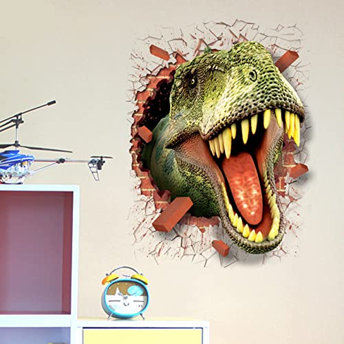 Wandtattoo Dinosaurier 3D Kinderzimmer Jungen Durchbrechende Wand Saurier Aufkleber Wandbild für Schlafzimmer Kinder Aufkleber Wandaufkleber DIY Wandsticker von YEELIKE