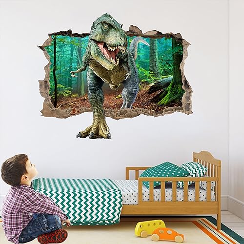 Wandtattoo Dinosaurier 3D Kinderzimmer Wandtattoo Loch in der Wand Wandaufkleber Dino für Schlafzimmer Jugendzimmer Kinder Aufkleber Wandaufkleber DIY Wandsticker von YEELIKE