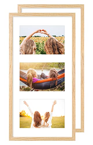 YEEPHAN Eichen Holz bilderrahmen 3 bilder 10x15 mit passepartout,bilderrahmen 3 fotos aus massivem Eichenholz mit Plastic glass Front für die Wandmontage,2er Pack,Naturholz Farbe YEEPHAN Eichen Holz bilderrahmen 3 bilder 10x15 mit passepartout,bilderrahmen 3 fotos aus massivem Eichenholz mit Plastic glass Front für die Wandmontage,2er Pack,Naturholz Farbe von YEEPHAN