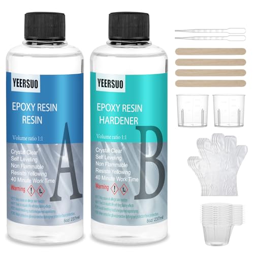 YEERSUO Epoxidharz, Epoxidharz Set 474ml, Epoxidharz mit Härter, Transparent, Resin Gießharz für DIY-Kunst, für Holz, Schmuck, künstlerische Kreationen YEERSUO Epoxidharz, Epoxidharz Set 474ml, Epoxidharz mit Härter, Transparent, Resin Gießharz für DIY-Kunst, für Holz, Schmuck, künstlerische Kreationen von YEERSUO