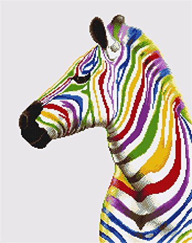 YEESAM ART 5D-Diamant-Malerei-Set – buntes Zebra-Tier, 25 x 30 cm, zum Selbermachen, Malen nach Zahlen, Kreuzstich-Stickerei YEESAM ART 5D-Diamant-Malerei-Set – buntes Zebra-Tier, 25 x 30 cm, zum Selbermachen, Malen nach Zahlen, Kreuzstich-Stickerei von YEESAM ART