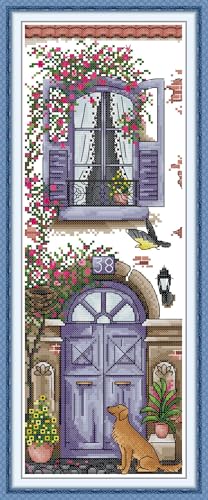 YEESAM ART Kreuzstich-Set für Erwachsene und Anfänger, violetter Balkon, vorgedruckt, 11 Karat, DIY-Stickerei-Starter-Set, einfaches Nähset, Heimdekoration YEESAM ART Kreuzstich-Set für Erwachsene und Anfänger, violetter Balkon, vorgedruckt, 11 Karat, DIY-Stickerei-Starter-Set, einfaches Nähset, Heimdekoration von YEESAM ART