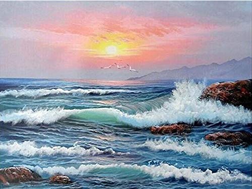 YEESAM ART Malen nach Zahlen für Erwachsene und Anfänger, Sonnenuntergang, Meereswellen, 40,6 x 50,8 cm, Leinen-Leinwand, Acryl, DIY-Zahlenmal-Set, Wandkunst, Dekoration, Geschenke YEESAM ART Malen nach Zahlen für Erwachsene und Anfänger, Sonnenuntergang, Meereswellen, 40,6 x 50,8 cm, Leinen-Leinwand, Acryl, DIY-Zahlenmal-Set, Wandkunst, Dekoration, Geschenke von YEESAM ART