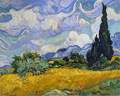 YEESAM ART Malen nach Zahlen für Erwachsene Anfänger Wheat Field with Cypress by Van Gogh 40x50cm Leinen Leinwand Acryl DIY Zahlenmalsets Wandkunst Dekoration (ohne Rahmen) YEESAM ART Malen nach Zahlen für Erwachsene Anfänger Wheat Field with Cypress by Van Gogh 40x50cm Leinen Leinwand Acryl DIY Zahlenmalsets Wandkunst Dekoration (ohne Rahmen) von YEESAM ART