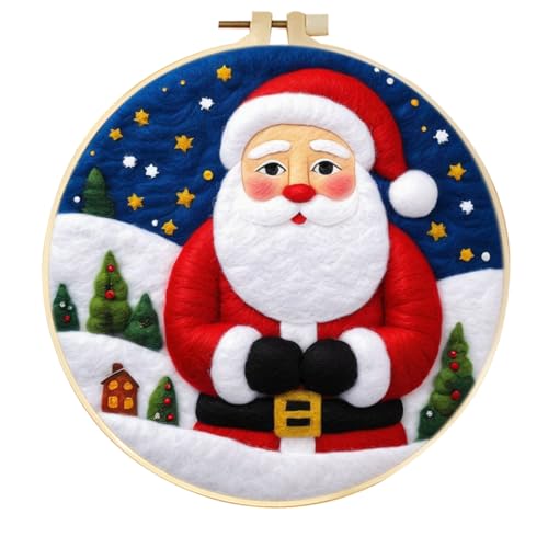 YEESAM ART Nadelfilz Bilder Kits Weihnachtsmann für Anfänger Erwachsene, DIY Wollfilz Malerei Starter Kit mit Rahmen und Werkzeugen für Home Decor YEESAM ART Nadelfilz Bilder Kits Weihnachtsmann für Anfänger Erwachsene, DIY Wollfilz Malerei Starter Kit mit Rahmen und Werkzeugen für Home Decor von YEESAM ART