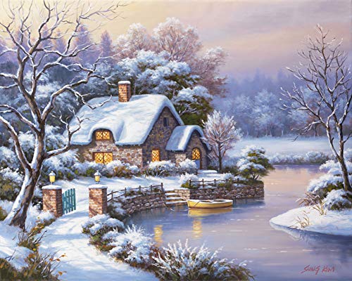 YEESAM ART Neuerscheinungen Malen nach Zahlen für Erwachsene Kinder - Winter Seeufer Schnee Haus 16 * 20 Zoll Leinen Segeltuch - DIY ölgemälde ölfarben Weihnachten Geschenke YEESAM ART Neuerscheinungen Malen nach Zahlen für Erwachsene Kinder - Winter Seeufer Schnee Haus 16 * 20 Zoll Leinen Segeltuch - DIY ölgemälde ölfarben Weihnachten Geschenke von YEESAM ART