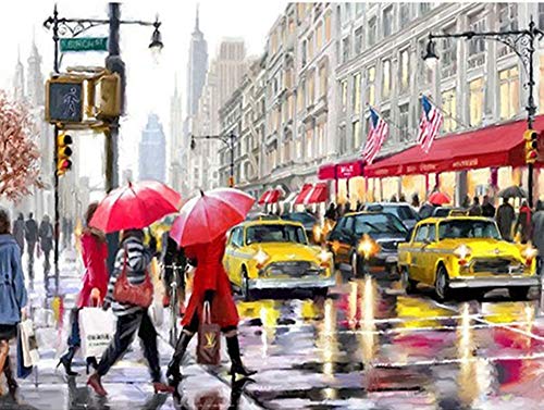 YEESAM ART Neuheiten Malen nach Zahlen Erwachsene Kinder, amerikanisch Straße Aussicht im Regen 40x50 cm Leinen Segeltuch, DIY ölgemälde Weihnachten Geschenke YEESAM ART Neuheiten Malen nach Zahlen Erwachsene Kinder, amerikanisch Straße Aussicht im Regen 40x50 cm Leinen Segeltuch, DIY ölgemälde Weihnachten Geschenke von YEESAM ART