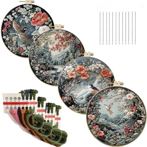 YEESAM ART Stickerei-Starter-Set mit Naturmalerei-Vogelmustern, komplettes Set, DIY-Stickerei-Kreuzstich-Sets für Erwachsene, Anfänger, Handarbeit, Nähen YEESAM ART Stickerei-Starter-Set mit Naturmalerei-Vogelmustern, komplettes Set, DIY-Stickerei-Kreuzstich-Sets für Erwachsene, Anfänger, Handarbeit, Nähen von YEESAM ART