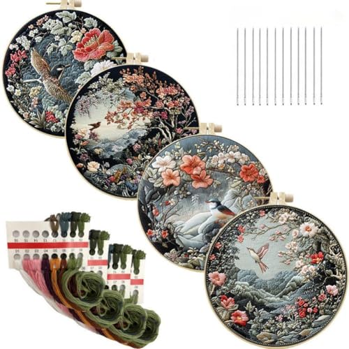 YEESAM ART Stickerei-Starter-Set mit Naturmalerei-Vogelmustern, komplettes Set, DIY-Stickerei-Kreuzstich-Sets für Erwachsene, Anfänger, Handarbeit, Nähen YEESAM ART Stickerei-Starter-Set mit Naturmalerei-Vogelmustern, komplettes Set, DIY-Stickerei-Kreuzstich-Sets für Erwachsene, Anfänger, Handarbeit, Nähen von YEESAM ART