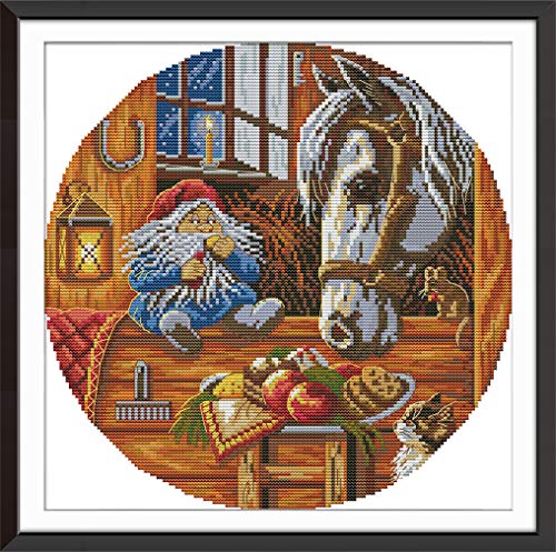 Yeesam Art Kreuzstich-Set, Motiv: schlafende Katze, Stickerei-Set, Stickerei-Set, DIY handgefertigt, pferd, Weiß Yeesam Art Kreuzstich-Set, Motiv: schlafende Katze, Stickerei-Set, Stickerei-Set, DIY handgefertigt, pferd, Weiß von YEESAM ART