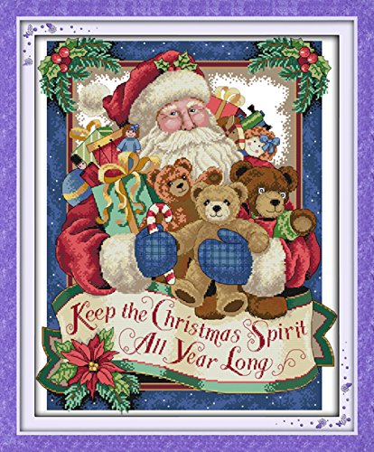 Yeesam Art Kreuzstich-Set, gestanzt für Erwachsene, Anfänger und Kinder, 11 ct, 21 × 21 cm, DIY Stickerei Nadelspitze Weihnachten Weihnachten Yeesam Art Kreuzstich-Set, gestanzt für Erwachsene, Anfänger und Kinder, 11 ct, 21 × 21 cm, DIY Stickerei Nadelspitze Weihnachten Weihnachten von YEESAM ART