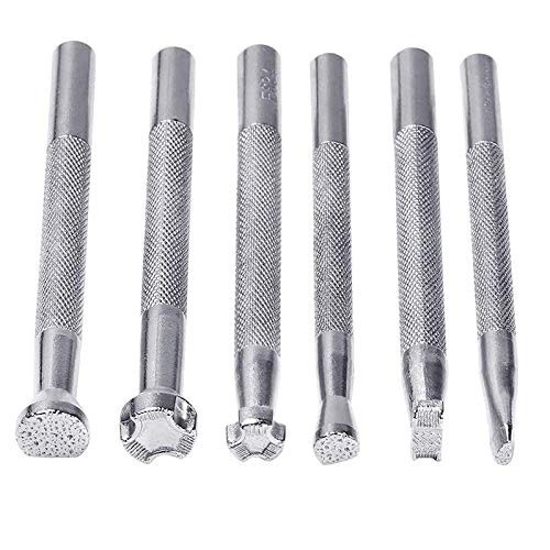 YEHEI 6-teiliges Set aus Leder für Prägungen, Werkzeuge, Leder, Sattel, Briefmarken, spezielle Form, Stempel, Set aus Leder, Handwerkswerkzeug YEHEI 6-teiliges Set aus Leder für Prägungen, Werkzeuge, Leder, Sattel, Briefmarken, spezielle Form, Stempel, Set aus Leder, Handwerkswerkzeug von YEHEI