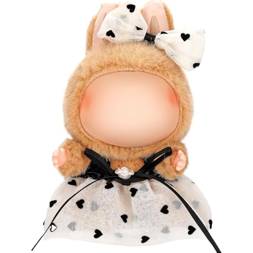 17 cm Puppenkleidung – Kleidung für Puppen-Outfit, bezauberndes schickes Kleid-Set für Accessoires (keine Puppe) (Kamelienrock + Haarband) von YEHOOM