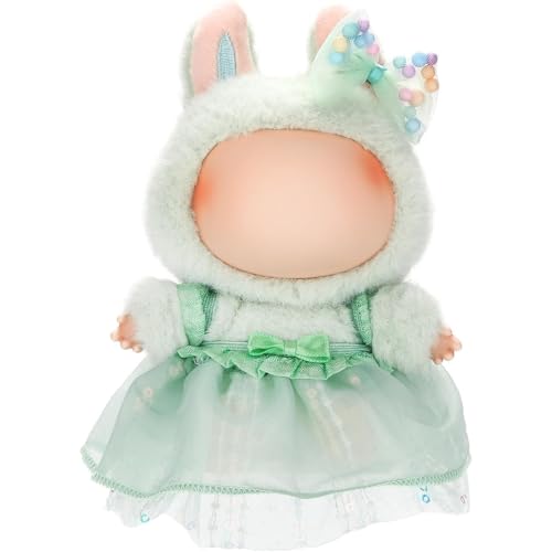 17 cm Puppenkleidung – Kleidung für Puppen-Outfit, bezauberndes schickes Kleid-Set für Accessoires (keine Puppe) (grüner Gaze-Rock + Haarband) von YEHOOM