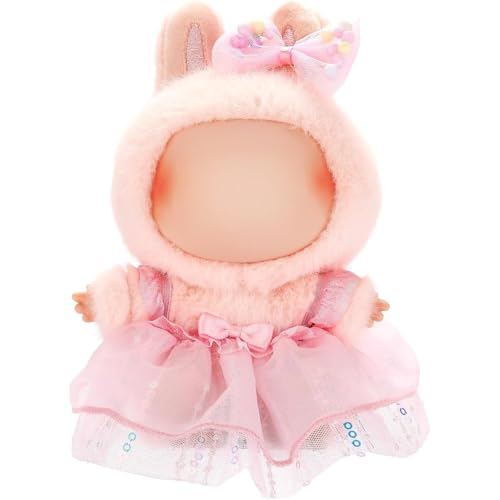17 cm Puppenkleidung – Kleidung für Puppen-Outfit, bezauberndes schickes Kleid-Set für Accessoires (keine Puppe) (rosa Gaze-Rock + Haarband) von YEHOOM