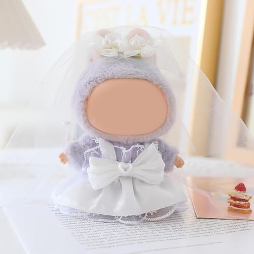 17 cm langes Kleidungsset (ohne Puppe), Anzüge und Hochzeitskleider, niedliche Kleidung zum Verkleiden, einzigartiger Stil (weißes Kleid) von YEHOOM