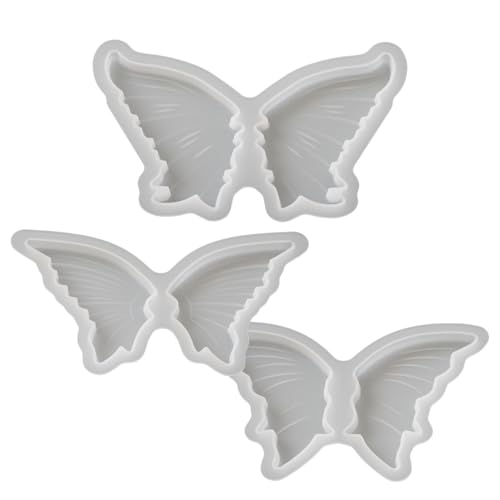 3 Stück Schmetterlings-Epoxidharz-Form, 3D-Flügel-Charm-Silikonformen für Epoxidharz, Schmetterlings-Schmuck-Anhänger, Form für Schlüsselanhänger, Ohrringe, Halsketten, Broschen, Basteln, DIY 3 Stück Schmetterlings-Epoxidharz-Form, 3D-Flügel-Charm-Silikonformen für Epoxidharz, Schmetterlings-Schmuck-Anhänger, Form für Schlüsselanhänger, Ohrringe, Halsketten, Broschen, Basteln, DIY von YEHOOM