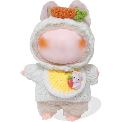 Kleidung für 17 cm große Puppe, Hut & Outfit Set Entzückende Verkleidungszubehör Puppe (Gelb-Karotte) von YEHOOM