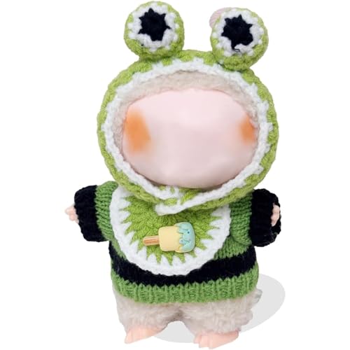 Kleidung für 17 cm große Puppe, Hut & Outfit Set Entzückende Verkleidungszubehör Puppe (Grüner Frosch) von YEHOOM