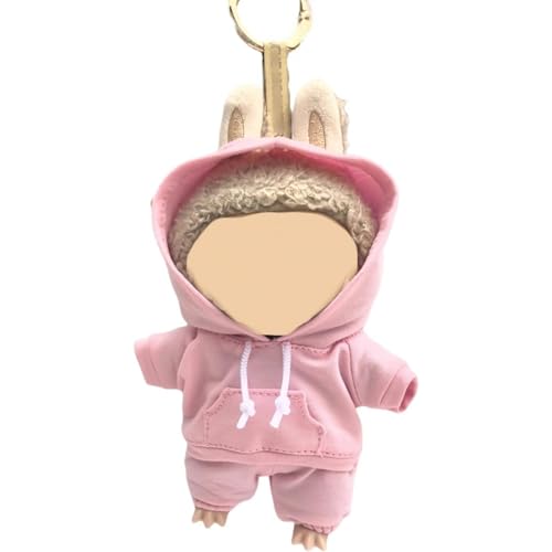 Puppenkleidungs-Set, 17 cm, lässiger Stil, Hoodies und Hosen, Kleidung, niedliches Puppen-Outfit mit Zubehör, keine Puppe (Rosa) von YEHOOM