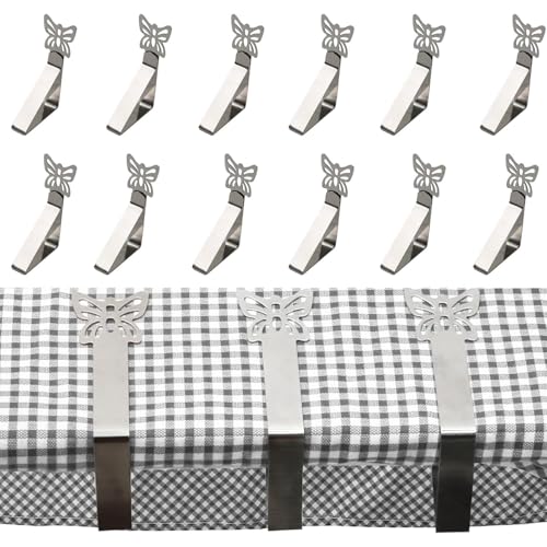 Tischdecken-Halter-Clips, 12 Stück, Picknick-Tischdeckenklemmen, Rock-Clips für Party, Hochzeit, Zuhause, Küche, Restaurant Tischdecken-Halter-Clips, 12 Stück, Picknick-Tischdeckenklemmen, Rock-Clips für Party, Hochzeit, Zuhause, Küche, Restaurant von YEHOOM