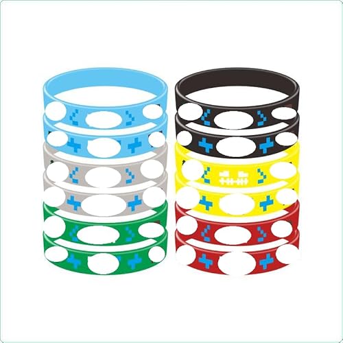 YEIUZPT Silikonarmband, 24 Stück anime Silikonarmband, 100 Stück Aufkleber Kinder, Silikon Armbänder Kinder, Cartoon Aufkleber Stickers für Jungen & Mädchen Geburtstag Gastgeschenke von YEIUZPT