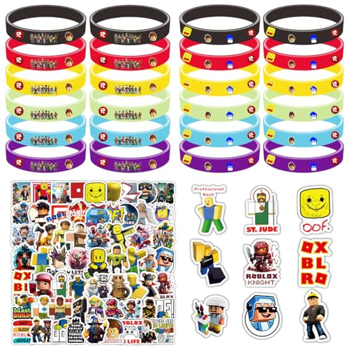 YEIUZPT Silikonarmband, 24 Stück anime Silikonarmband, 103 Stück Aufkleber Kinder, Silikon Wristband, Cartoon Aufkleber Stickers für Jungen & Mädchen Geburtstag Gastgeschenke YEIUZPT Silikonarmband, 24 Stück anime Silikonarmband, 103 Stück Aufkleber Kinder, Silikon Wristband, Cartoon Aufkleber Stickers für Jungen & Mädchen Geburtstag Gastgeschenke von YEIUZPT