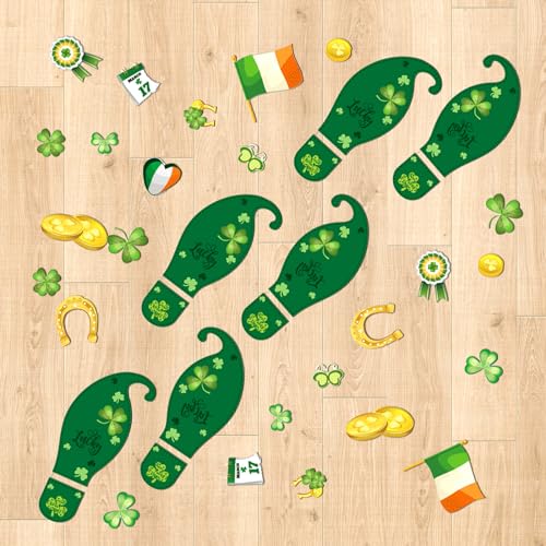 YEJAHY 10 Stück St. Patrick's Day Fußabdruck-Bodenaufkleber, Fußabdruck-Aufkleber, Wandaufkleber, für Feiertage, Dekoration, Partyzubehör, Belohnungsgeschenke YEJAHY 10 Stück St. Patrick's Day Fußabdruck-Bodenaufkleber, Fußabdruck-Aufkleber, Wandaufkleber, für Feiertage, Dekoration, Partyzubehör, Belohnungsgeschenke von YEJAHY