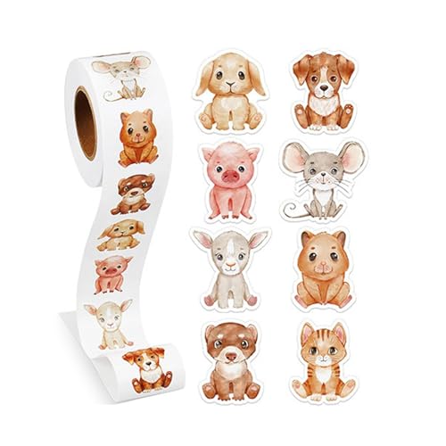 YEJAHY 500 Stück Motivationsaufkleber für Kinder, 25mm Belohnungsaufkleber, Deutsch Belohnungssticker Reward Stickers Zootieraufkleber für Lehrerbedarf (C) von YEJAHY