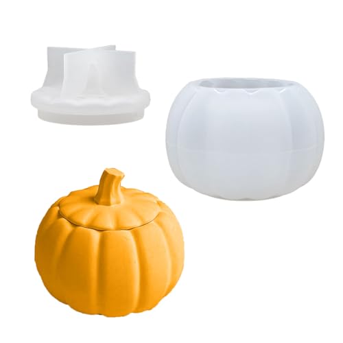 YEJAHY Kürbisgläser, Silikonformen, 3D-Kürbisharz-Form, Aufbewahrungsbox, Gießform mit Deckel für Epoxidharz, DIY-Kerzenhalter, Schmuck, Süßigkeiten, Behälter, Halloween, Heimdekoration, Handwerk YEJAHY Kürbisgläser, Silikonformen, 3D-Kürbisharz-Form, Aufbewahrungsbox, Gießform mit Deckel für Epoxidharz, DIY-Kerzenhalter, Schmuck, Süßigkeiten, Behälter, Halloween, Heimdekoration, Handwerk von YEJAHY
