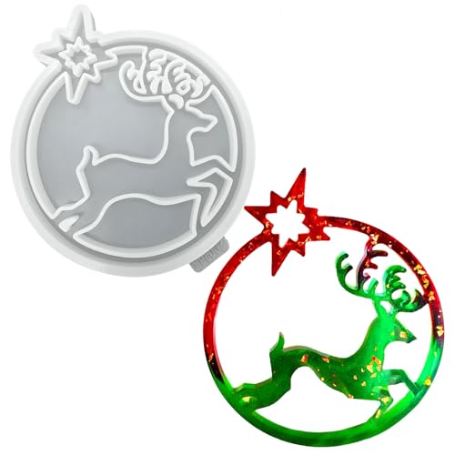 YEJAHY Silikonform Weihnachten Elch, Kreis Elch Silikonform Gießform, Silikonform Elch für DIY Weihnachten Kerze, Handwerk, Heimdekoration, Seife, Gips YEJAHY Silikonform Weihnachten Elch, Kreis Elch Silikonform Gießform, Silikonform Elch für DIY Weihnachten Kerze, Handwerk, Heimdekoration, Seife, Gips von YEJAHY