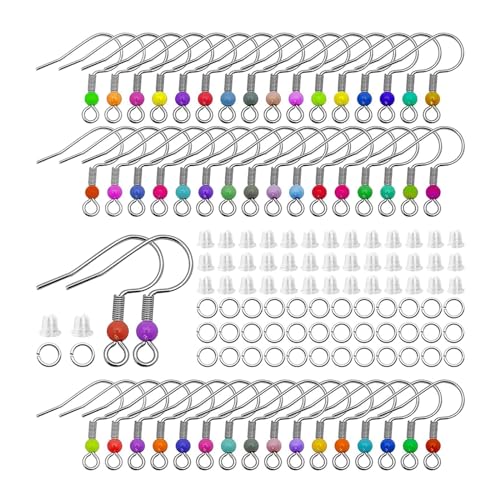 100 Stück Ohrringhaken zur Schmuckherstellung, Schmuckstücke, Ohrring-Stopper 100 Stück Ohrringhaken zur Schmuckherstellung, Schmuckstücke, Ohrring-Stopper von YEJBBUC