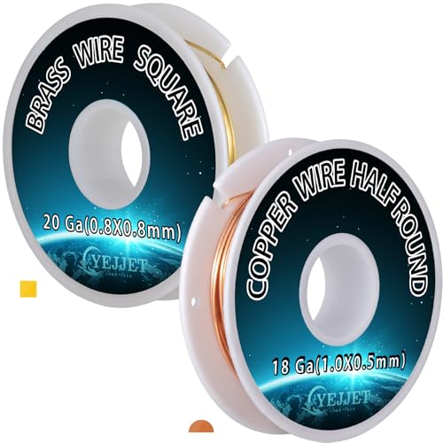 Dicker Basteldraht, 18 Gauge Kupfer und 20 GA Messing für strukturellen Schmuck und Skulpturen von YEJJET