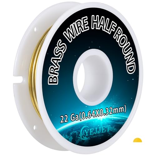 Extra langer halbrunder Messingdraht, 0,64 x 0,32 mm, 0,64 x 0,32 mm – 85 g, 170 m Draht, Kunst, Basteln, Großpackung Extra langer halbrunder Messingdraht, 0,64 x 0,32 mm, 0,64 x 0,32 mm – 85 g, 170 m Draht, Kunst, Basteln, Großpackung von YEJJET