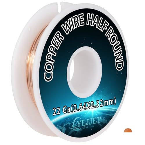 Halbrunder Kupferdraht, 0,6 mm (22 Gauge), läuft nicht an, Metalldraht zum Basteln und Prototyping von YEJJET