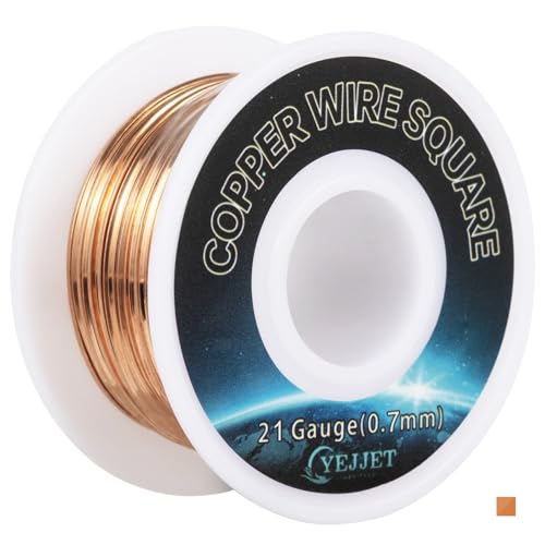 Quadratischer Kupferdraht, 21 AWG, 0,72 x 0,72 mm, ultrafeiner Schmuckdraht, 9 m – feines Basteln, Drahtweben und Miniaturprojekte Quadratischer Kupferdraht, 21 AWG, 0,72 x 0,72 mm, ultrafeiner Schmuckdraht, 9 m – feines Basteln, Drahtweben und Miniaturprojekte von YEJJET