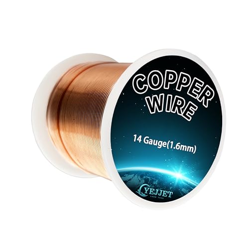 YEJJET 99,9 % massiver Kupferdraht, 14 Gauge, 0,5 kg, 2,5 m Spule, weicher Kupferdraht für Schmuckherstellung YEJJET 99,9 % massiver Kupferdraht, 14 Gauge, 0,5 kg, 2,5 m Spule, weicher Kupferdraht für Schmuckherstellung von YEJJET