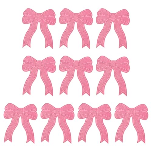 YELARXI Aufnäher zum Aufbügeln, Pailletten-Schleife, bestickt, niedlicher Stoff, DIY, dekorative Applikation, passend für Kleidung, Hüte, Jeans, Rucksäcke, Nähen, 10 Stück, Rosa YELARXI Aufnäher zum Aufbügeln, Pailletten-Schleife, bestickt, niedlicher Stoff, DIY, dekorative Applikation, passend für Kleidung, Hüte, Jeans, Rucksäcke, Nähen, 10 Stück, Rosa von YELARXI