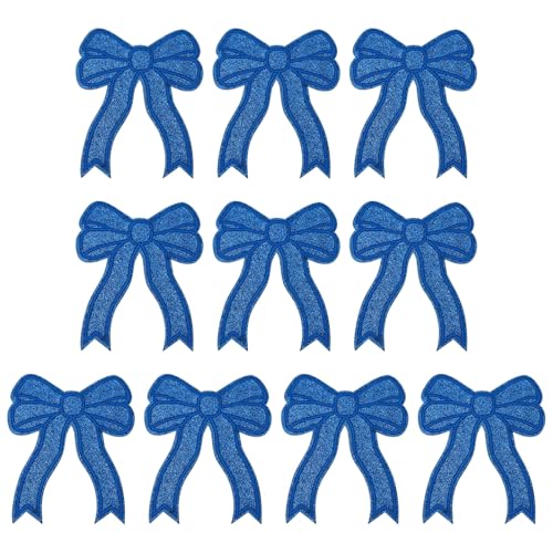 YELARXI Aufnäher zum Aufbügeln, Pailletten-Schleife, bestickt, niedlicher Stoff, dekorative Applikation, passend für Kleidung, Hüte, Jeans, Rucksäcke, Nähen, 10 Stück, Blau YELARXI Aufnäher zum Aufbügeln, Pailletten-Schleife, bestickt, niedlicher Stoff, dekorative Applikation, passend für Kleidung, Hüte, Jeans, Rucksäcke, Nähen, 10 Stück, Blau von YELARXI