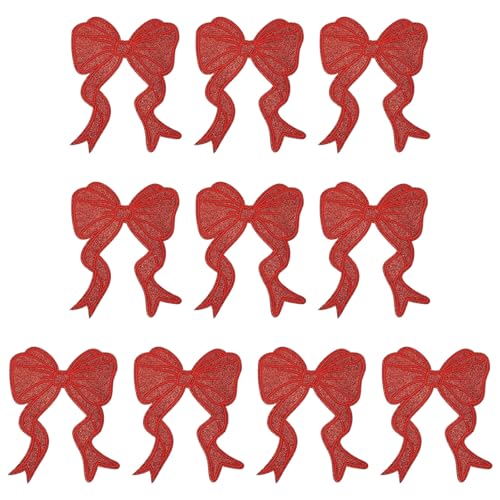 YELARXI Aufnäher zum Aufbügeln, Pailletten-Schleife, bestickt, niedlicher Stoff, dekorative Applikation, passend für Kleidung, Hüte, Jeans, Rucksäcke, Nähen, 10 Stück, Rot YELARXI Aufnäher zum Aufbügeln, Pailletten-Schleife, bestickt, niedlicher Stoff, dekorative Applikation, passend für Kleidung, Hüte, Jeans, Rucksäcke, Nähen, 10 Stück, Rot von YELARXI