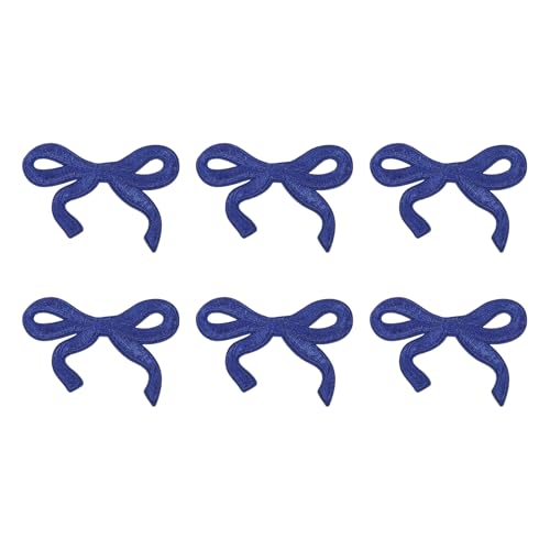 YELARXI Aufnäher zum Aufbügeln mit Schleife, niedlich, bestickt, für Jeans, Jacken, Frauen, Kleidung, Hüte, Rucksäcke, 6 Stück, Saphirblau YELARXI Aufnäher zum Aufbügeln mit Schleife, niedlich, bestickt, für Jeans, Jacken, Frauen, Kleidung, Hüte, Rucksäcke, 6 Stück, Saphirblau von YELARXI