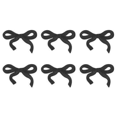 YELARXI Aufnäher zum Aufbügeln mit Schleife, niedlich, bestickt, für Jeans, Jacken, Frauen, Kleidung, Hüte, Rucksäcke, 6 Stück, Schwarz YELARXI Aufnäher zum Aufbügeln mit Schleife, niedlich, bestickt, für Jeans, Jacken, Frauen, Kleidung, Hüte, Rucksäcke, 6 Stück, Schwarz von YELARXI