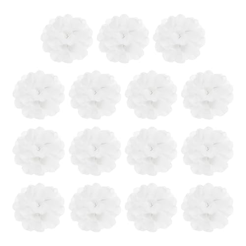YELARXI Chiffon-Blumen, Nähstoff-Applikationen, Chiffon-Blumen-Applikationen – passend für Damen / DIY Handwerk / Stirnbänder / Haarschmuck / Hochzeit / Corsage / Party) 5,1 cm & 15 Stück & Weiß von YELARXI