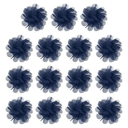 YELARXI Chiffon-Blumen, Nähstoff-Applikationen, Chiffon-Blumen-Applikationen – passend für Damen / DIY Handwerk / Stirnbänder / Haarschmuck / Hochzeit / Party / Corsage 5,1 cm & 15 Stück & Marineblau YELARXI Chiffon-Blumen, Nähstoff-Applikationen, Chiffon-Blumen-Applikationen – passend für Damen / DIY Handwerk / Stirnbänder / Haarschmuck / Hochzeit / Party / Corsage 5,1 cm & 15 Stück & Marineblau von YELARXI