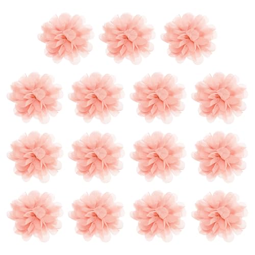 YELARXI Chiffon-Blumen, Nähstoff-Applikationen, Chiffon-Blumen-Applikationen – passend für Damen / DIY Handwerk / Stirnband / Haarschmuck / Hochzeit / Party / Corsage 7,6 cm & 15 Stück & leuchtend von YELARXI