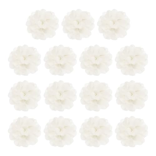 YELARXI Chiffon-Blumen, Stoffapplikationen, Chiffon-Blumen-Applikationen – passend für Damen / DIY Handwerk / Stirnbänder / Haarschmuck / Hochzeit / Party / Corsage 5,1 cm & 15 Stück & Beige von YELARXI